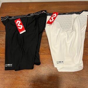 NWT! BUNDLE! McDavid Men’s HEX Padded Basketball Shorts with hip & tail pads!
